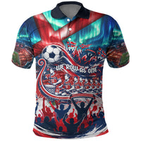 Norway Football Viking Row Polo Shirt Viking Shield Aurora Borealis Dynamic Art