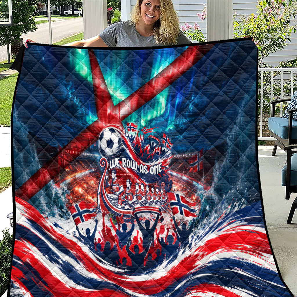 Norway Football Viking Row Quilt Viking Shield Aurora Borealis Dynamic Art