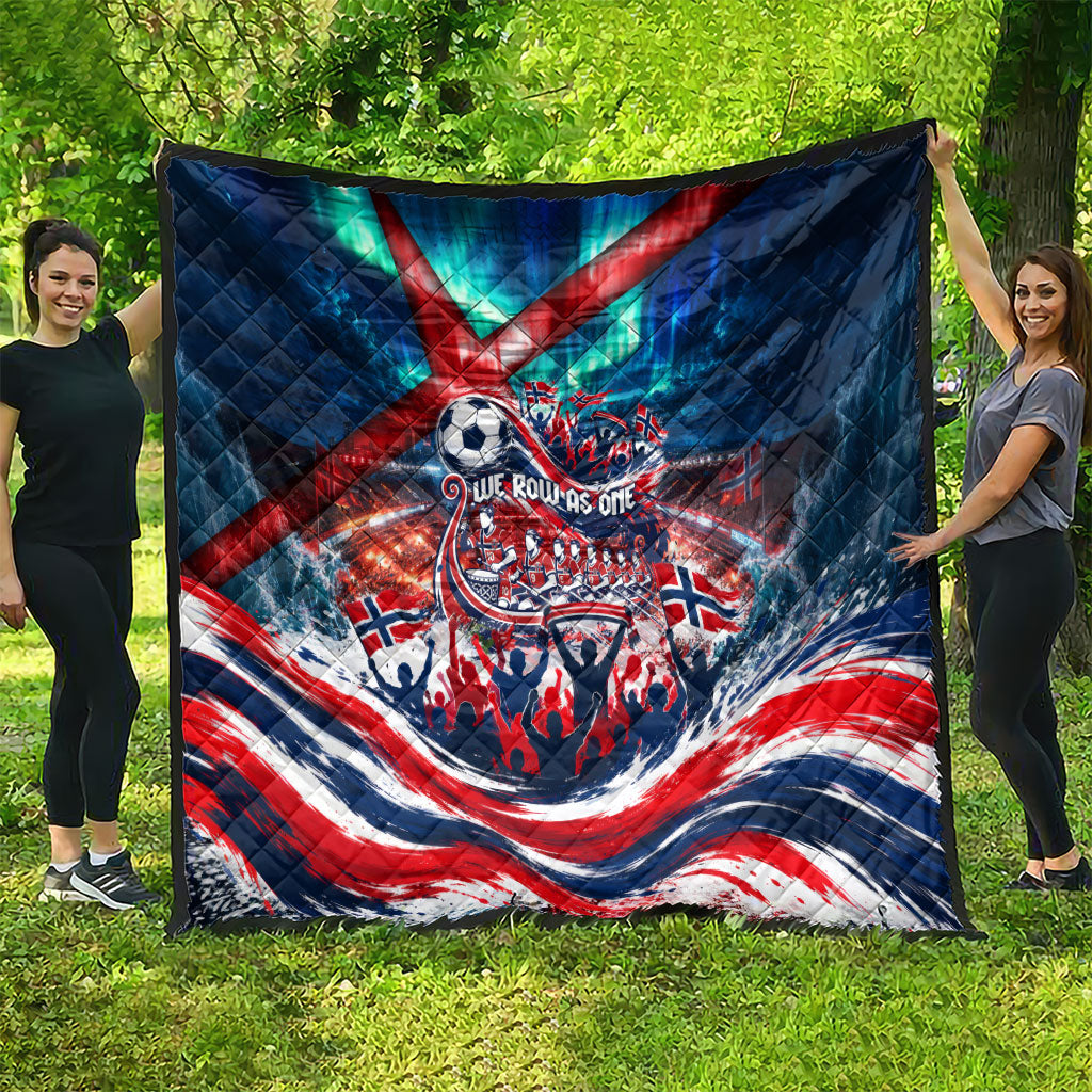 Norway Football Viking Row Quilt Viking Shield Aurora Borealis Dynamic Art