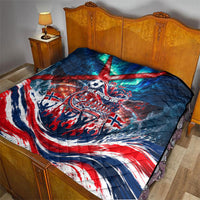 Norway Football Viking Row Quilt Viking Shield Aurora Borealis Dynamic Art
