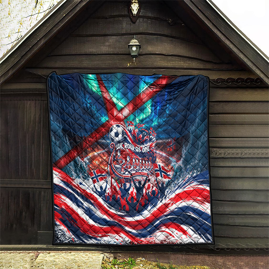 Norway Football Viking Row Quilt Viking Shield Aurora Borealis Dynamic Art