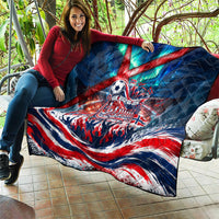 Norway Football Viking Row Quilt Viking Shield Aurora Borealis Dynamic Art