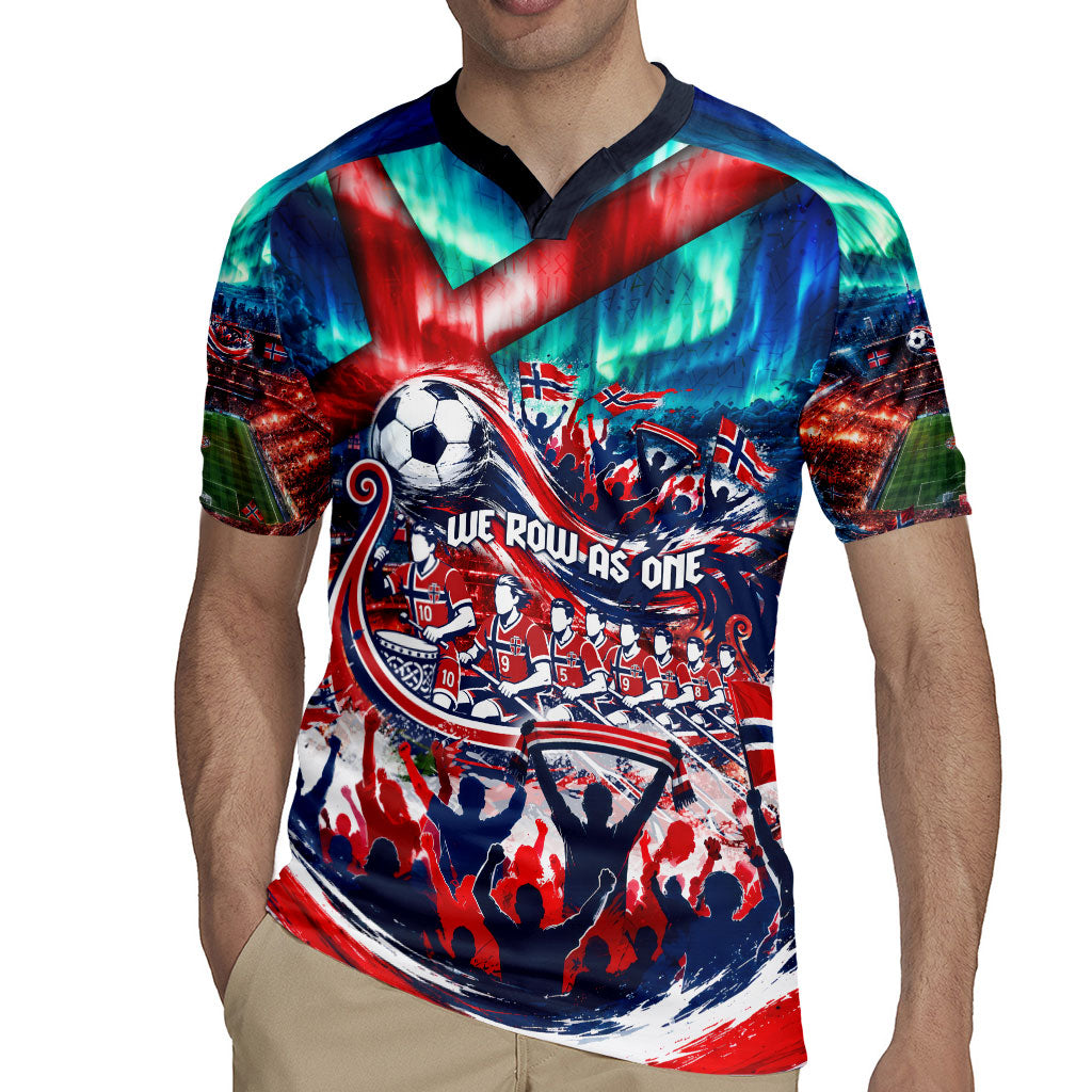 Norway Football Viking Row Rugby Jersey Viking Shield Aurora Borealis Dynamic Art