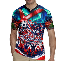 Norway Football Viking Row Rugby Jersey Viking Shield Aurora Borealis Dynamic Art
