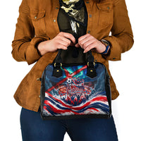 Norway Football Viking Row Shoulder Handbag Viking Shield Aurora Borealis Dynamic Art