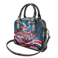 Norway Football Viking Row Shoulder Handbag Viking Shield Aurora Borealis Dynamic Art