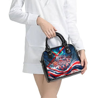 Norway Football Viking Row Shoulder Handbag Viking Shield Aurora Borealis Dynamic Art