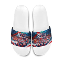 Norway Football Viking Row Slide Sandals Viking Shield Aurora Borealis Dynamic Art