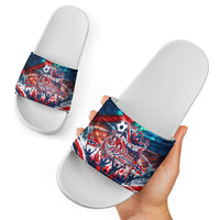 Norway Football Viking Row Slide Sandals Viking Shield Aurora Borealis Dynamic Art
