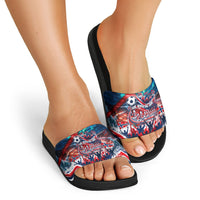 Norway Football Viking Row Slide Sandals Viking Shield Aurora Borealis Dynamic Art