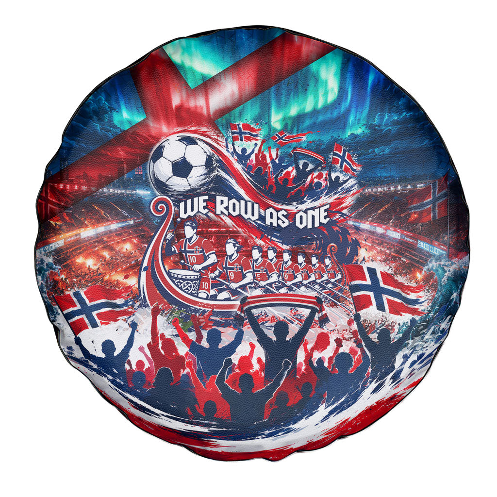 Norway Football Viking Row Spare Tire Cover Viking Shield Aurora Borealis Dynamic Art