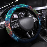 Norway Football Viking Row Steering Wheel Cover Viking Shield Aurora Borealis Dynamic Art