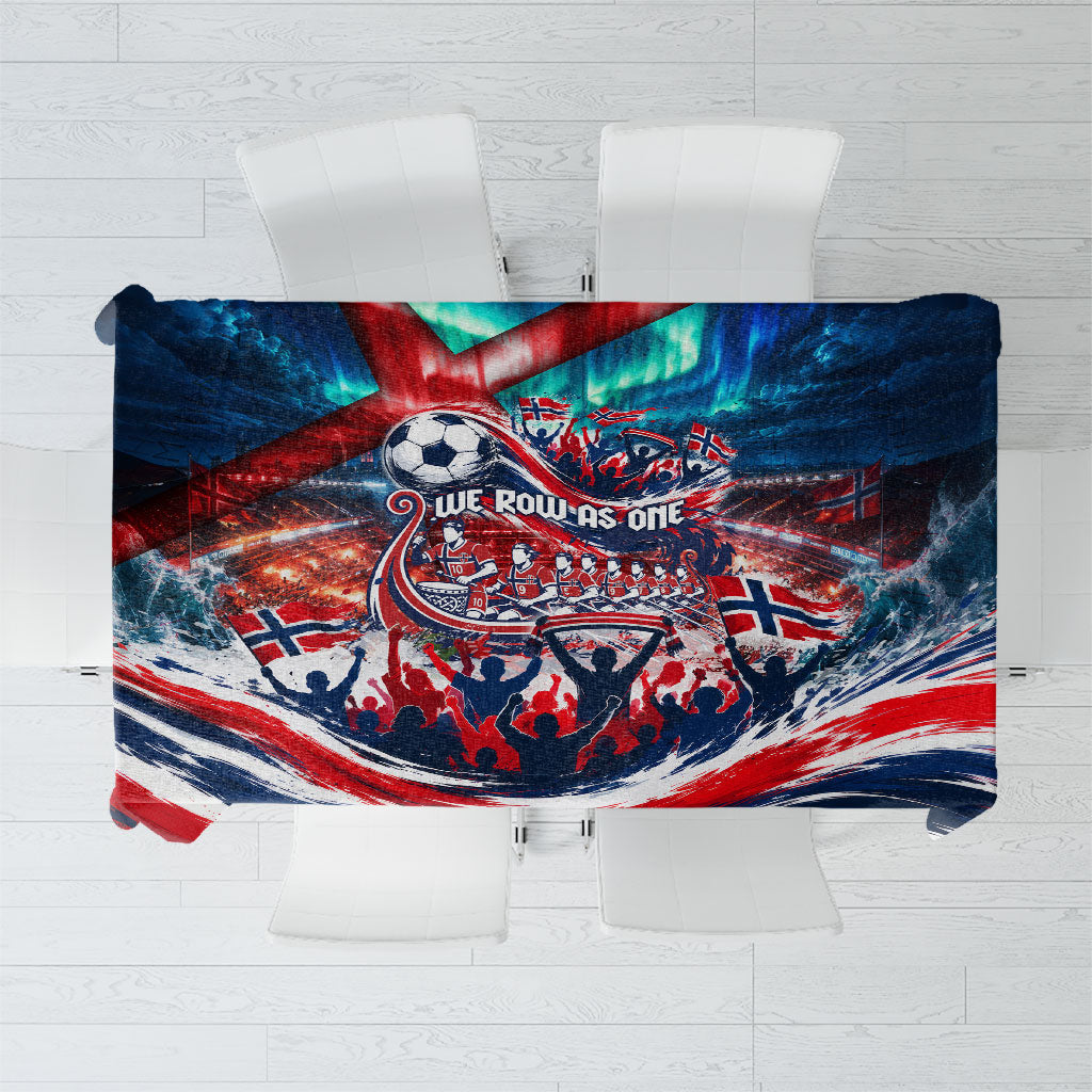 Norway Football Viking Row Tablecloth Viking Shield Aurora Borealis Dynamic Art