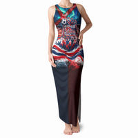 Norway Football Viking Row Tank Maxi Dress Viking Shield Aurora Borealis Dynamic Art