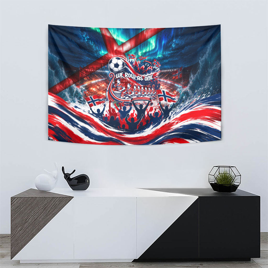 Norway Football Viking Row Tapestry Viking Shield Aurora Borealis Dynamic Art