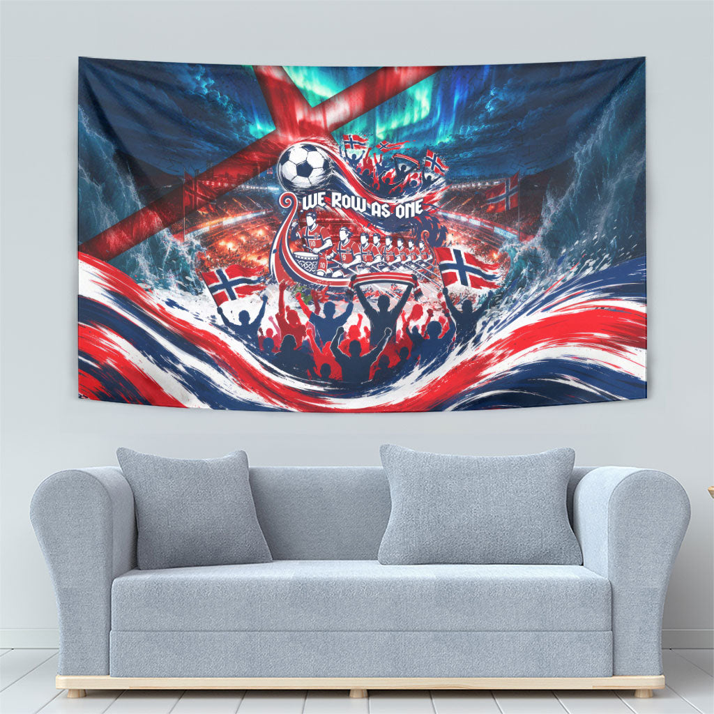 Norway Football Viking Row Tapestry Viking Shield Aurora Borealis Dynamic Art