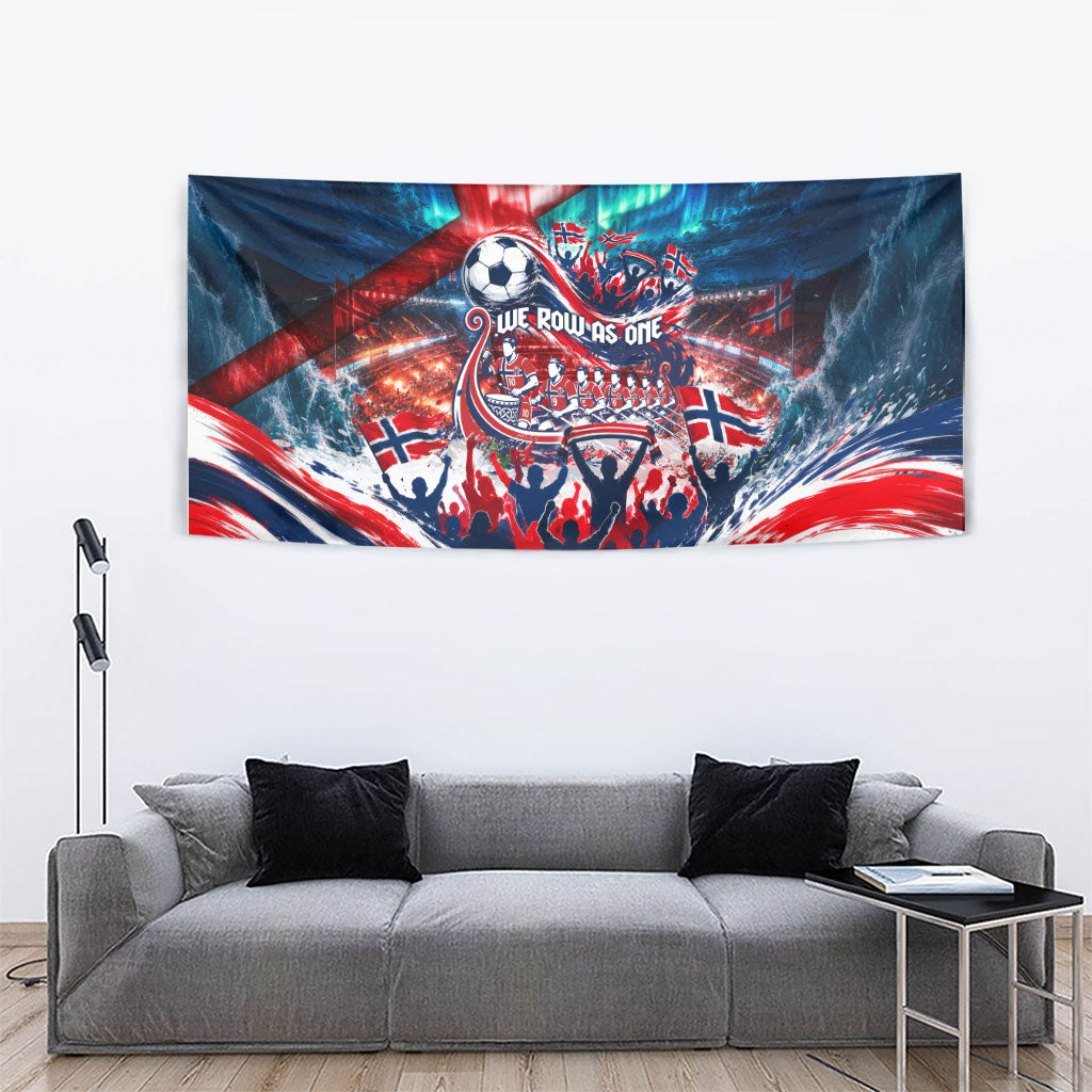 Norway Football Viking Row Tapestry Viking Shield Aurora Borealis Dynamic Art