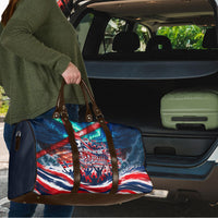 Norway Football Viking Row Travel Bag Viking Shield Aurora Borealis Dynamic Art