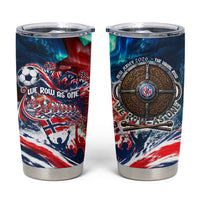 Norway Football Viking Row Tumbler Cup Viking Shield Aurora Borealis Dynamic Art