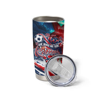 Norway Football Viking Row Tumbler Cup Viking Shield Aurora Borealis Dynamic Art
