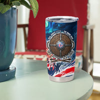 Norway Football Viking Row Tumbler Cup Viking Shield Aurora Borealis Dynamic Art