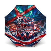 Norway Football Viking Row Umbrella Viking Shield Aurora Borealis Dynamic Art