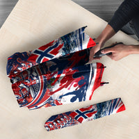 Norway Football Viking Row Umbrella Viking Shield Aurora Borealis Dynamic Art