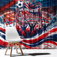 Norway Football Viking Row Window Curtain Viking Shield Aurora Borealis Dynamic Art