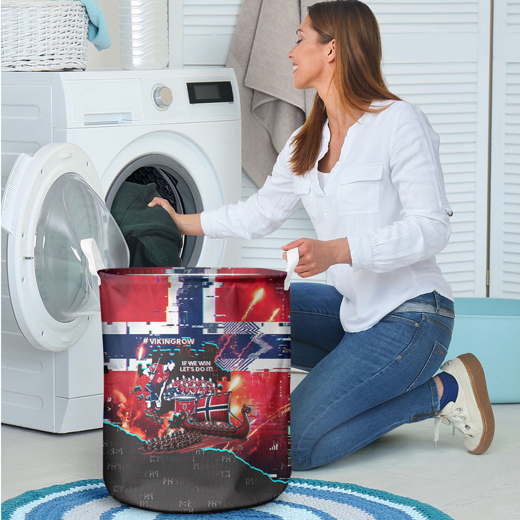 Norway Football Viking Row Laundry Basket Flag Nordic Footballer - If We Win Lets Do It