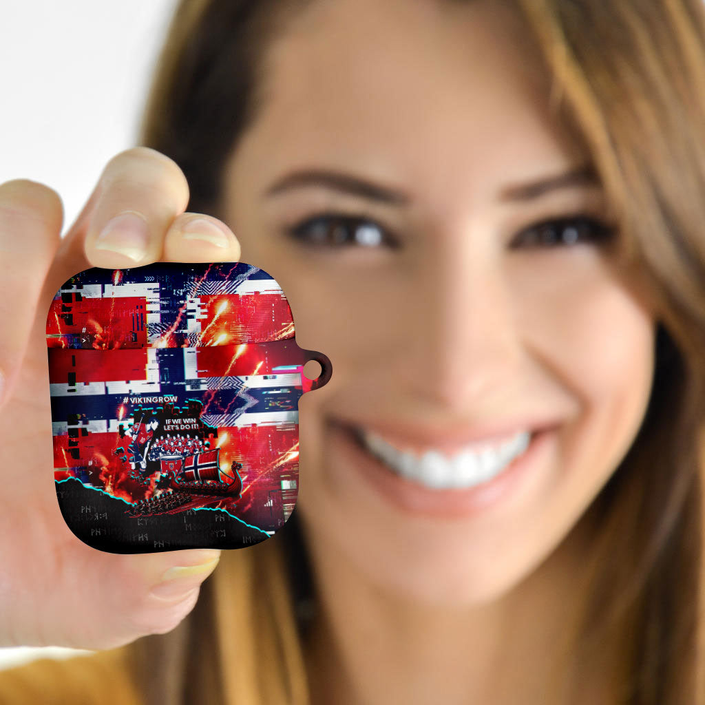 Norway Football Viking Row AirPods Case Flag Nordic Footballer - If We Win Lets Do It