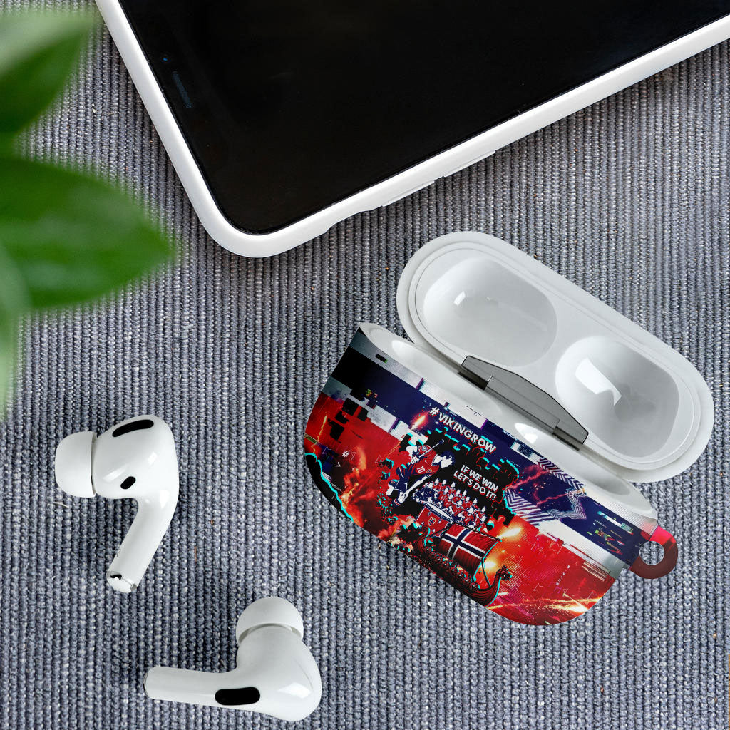 Norway Football Viking Row AirPods Case Flag Nordic Footballer - If We Win Lets Do It