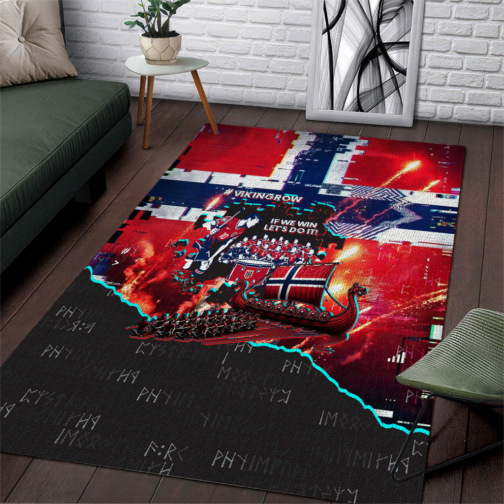 Norway Football Viking Row Area Rug Flag Nordic Footballer - If We Win Lets Do It