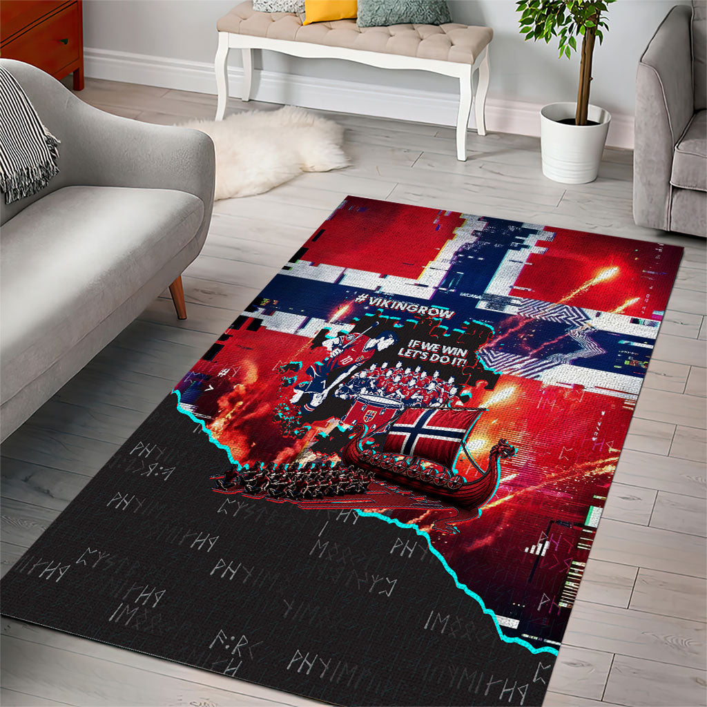 Norway Football Viking Row Area Rug Flag Nordic Footballer - If We Win Lets Do It