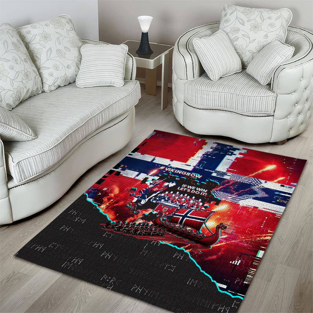 Norway Football Viking Row Area Rug Flag Nordic Footballer - If We Win Lets Do It