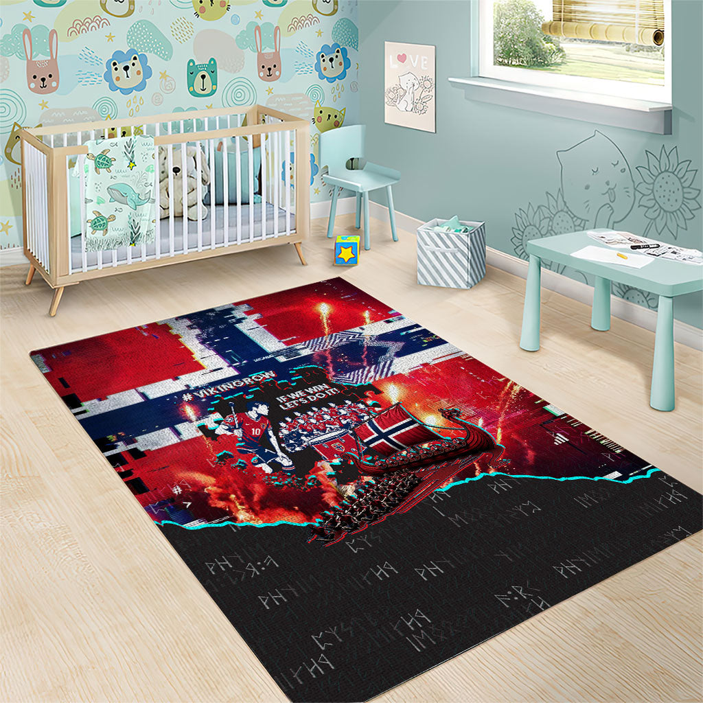 Norway Football Viking Row Area Rug Flag Nordic Footballer - If We Win Lets Do It