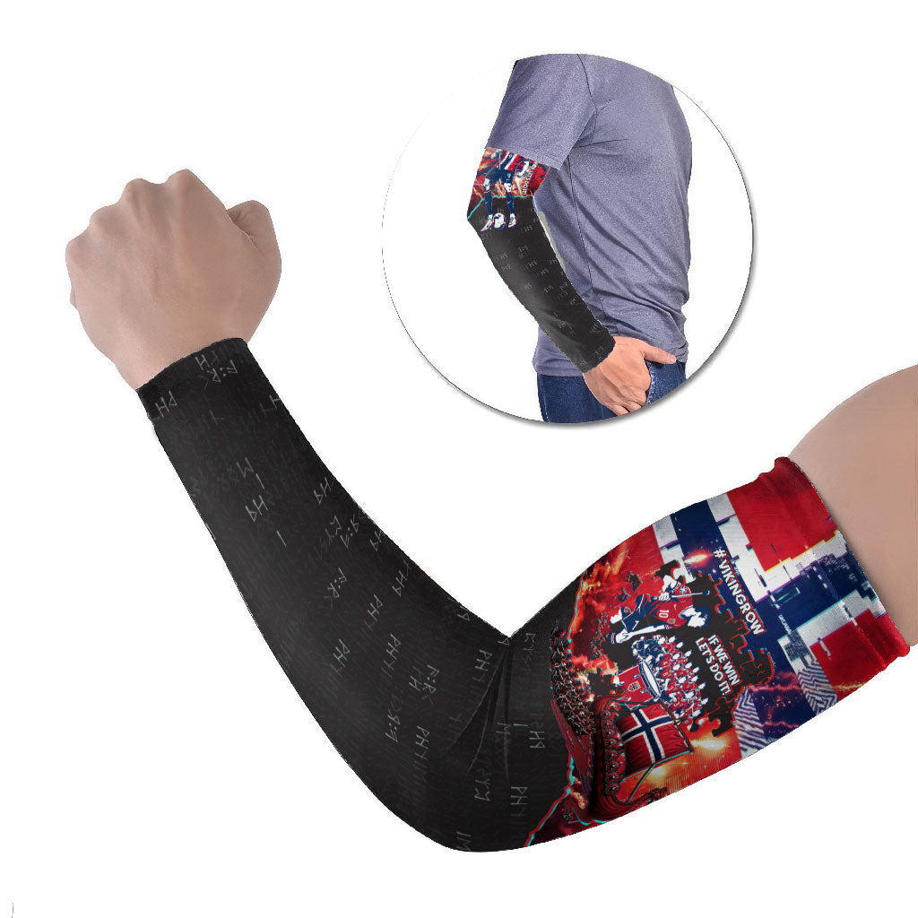Norway Football Viking Row Arm Sleeves Flag Nordic Footballer - If We Win Lets Do It