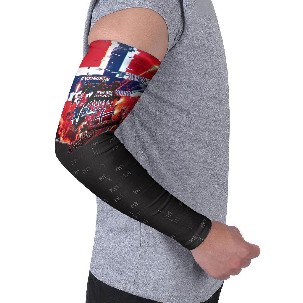 Norway Football Viking Row Arm Sleeves Flag Nordic Footballer - If We Win Lets Do It