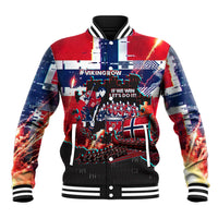 Norway Football Viking Row Baseball Jacket Flag Nordic Footballer - If We Win Lets Do It