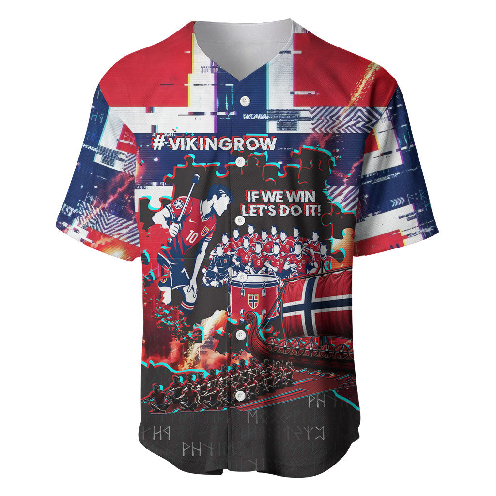 Norway Football Viking Row Baseball Jersey Flag Nordic Footballer - If We Win Lets Do It