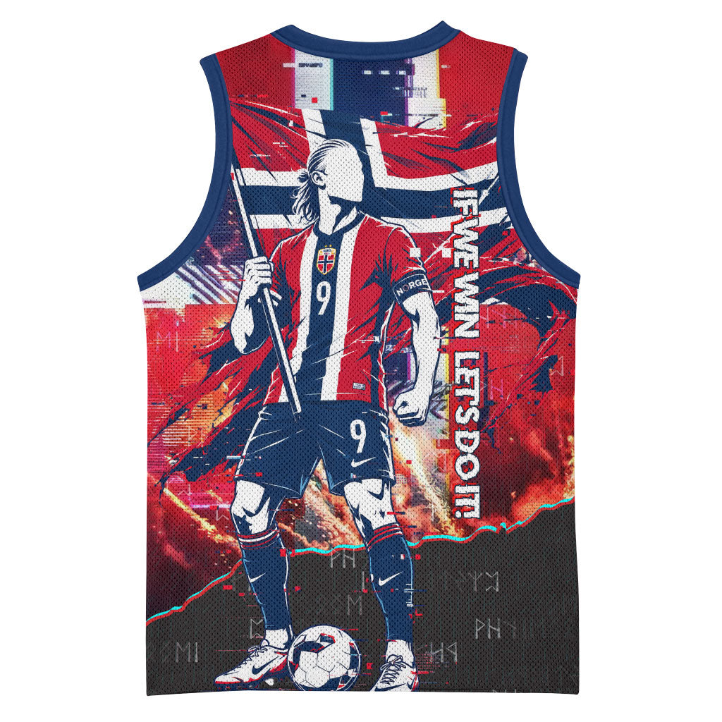 Norway Football Viking Row Basketball Jersey Flag Nordic Footballer - If We Win Lets Do It