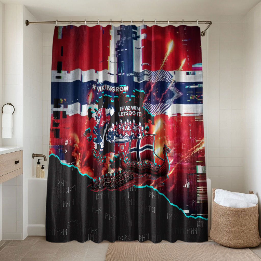 Norway Football Viking Row Bathroom Set Flag Nordic Footballer - If We Win Lets Do It