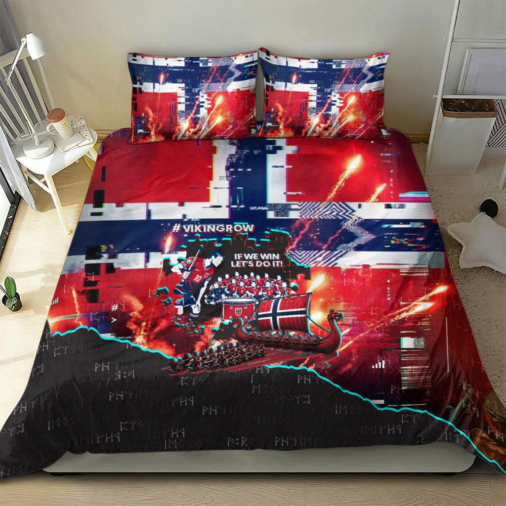 Norway Football Viking Row Bedding Set Flag Nordic Footballer - If We Win Lets Do It