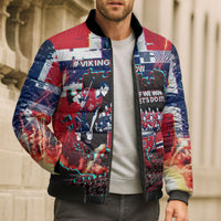 Norway Football Viking Row Bomber Puffer Jacket Flag Nordic Footballer - If We Win Lets Do It