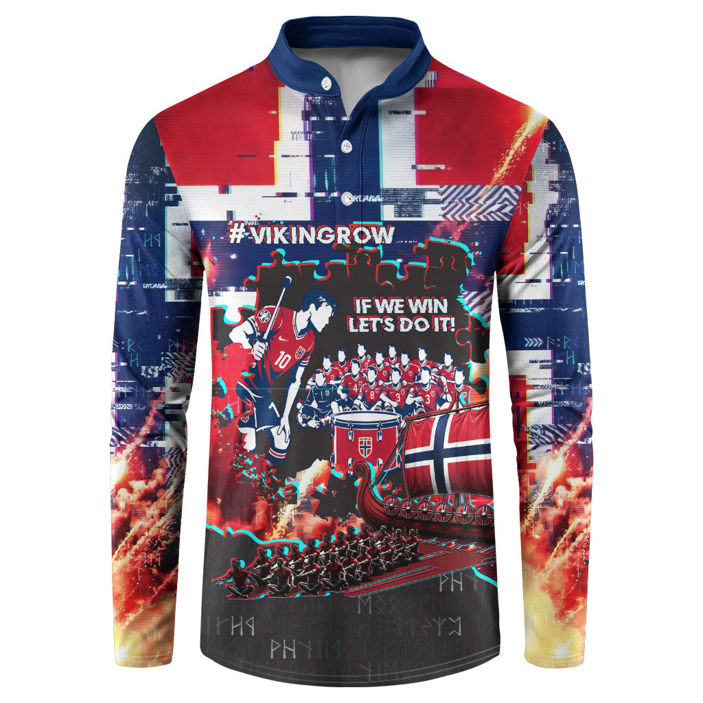 Norway Football Viking Row Button Sweatshirt Flag Nordic Footballer - If We Win Lets Do It