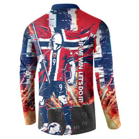 Norway Football Viking Row Button Sweatshirt Flag Nordic Footballer - If We Win Lets Do It