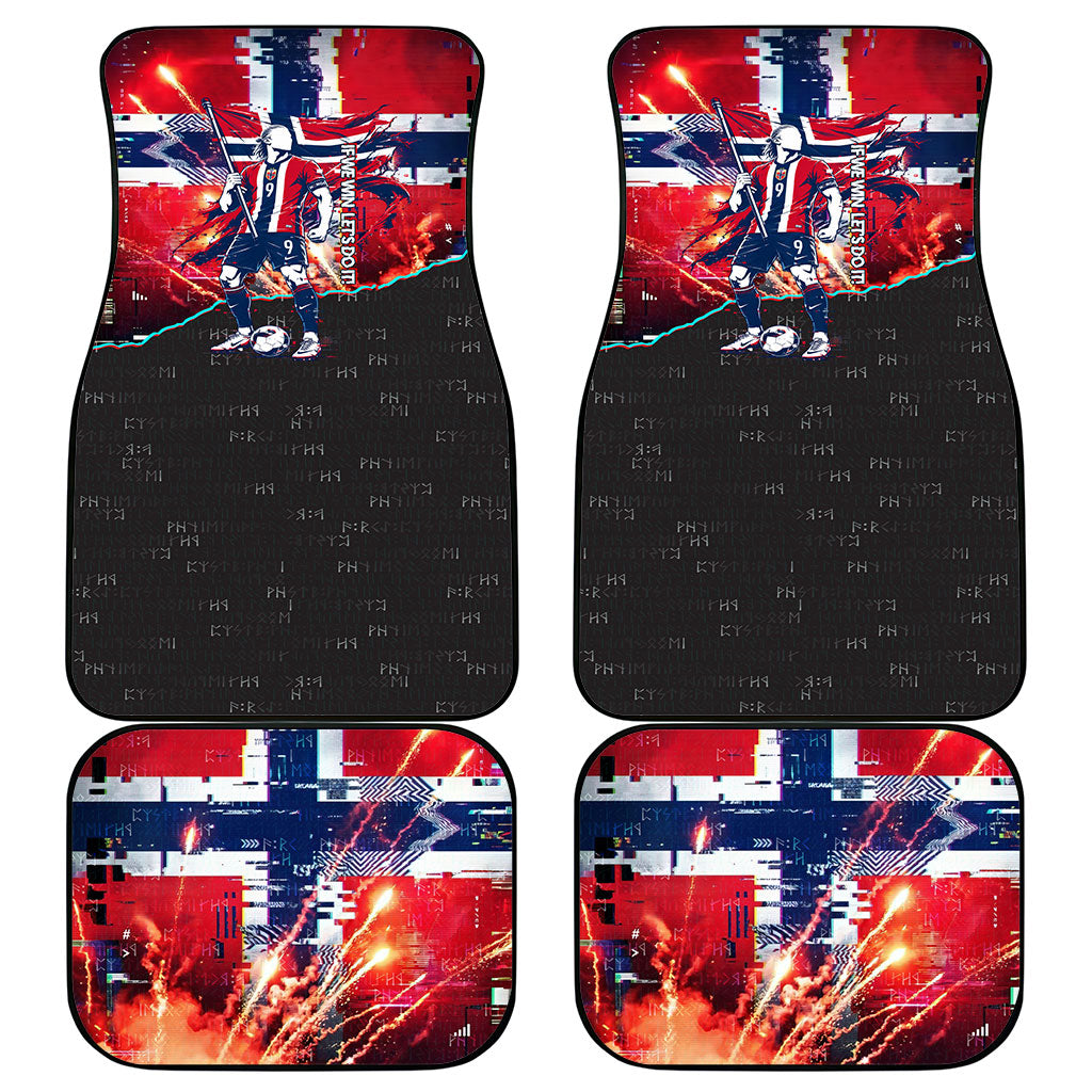 Norway Football Viking Row Car Mats Flag Nordic Footballer - If We Win Lets Do It