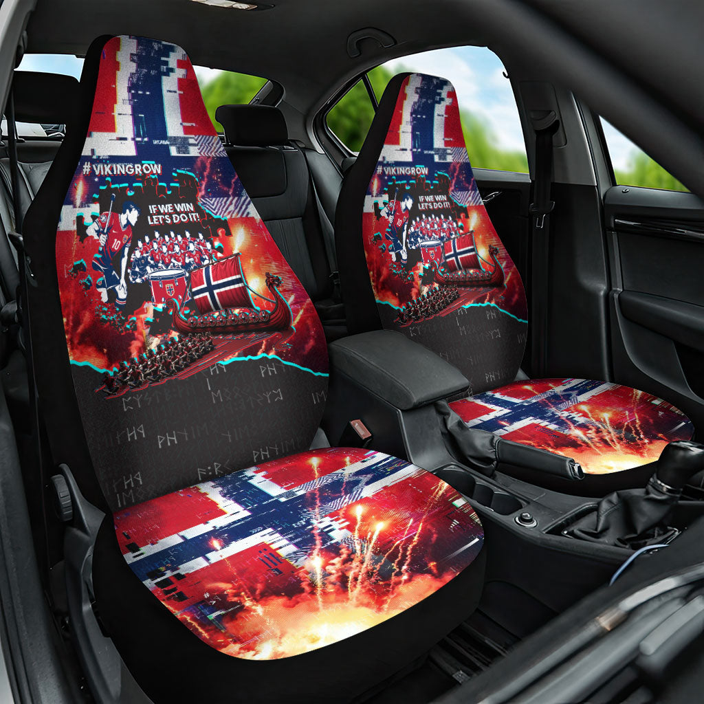 Norway Football Viking Row Car Seat Cover Flag Nordic Footballer - If We Win Lets Do It