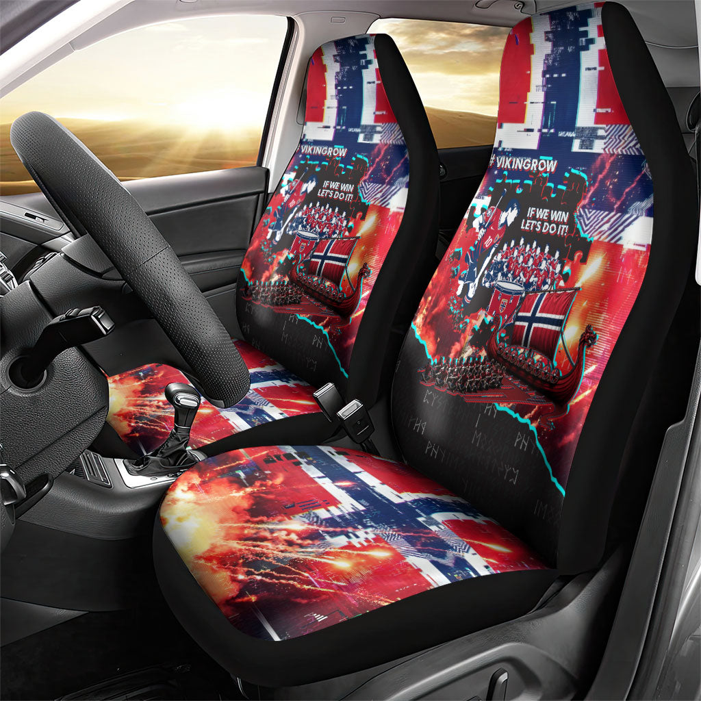 Norway Football Viking Row Car Seat Cover Flag Nordic Footballer - If We Win Lets Do It