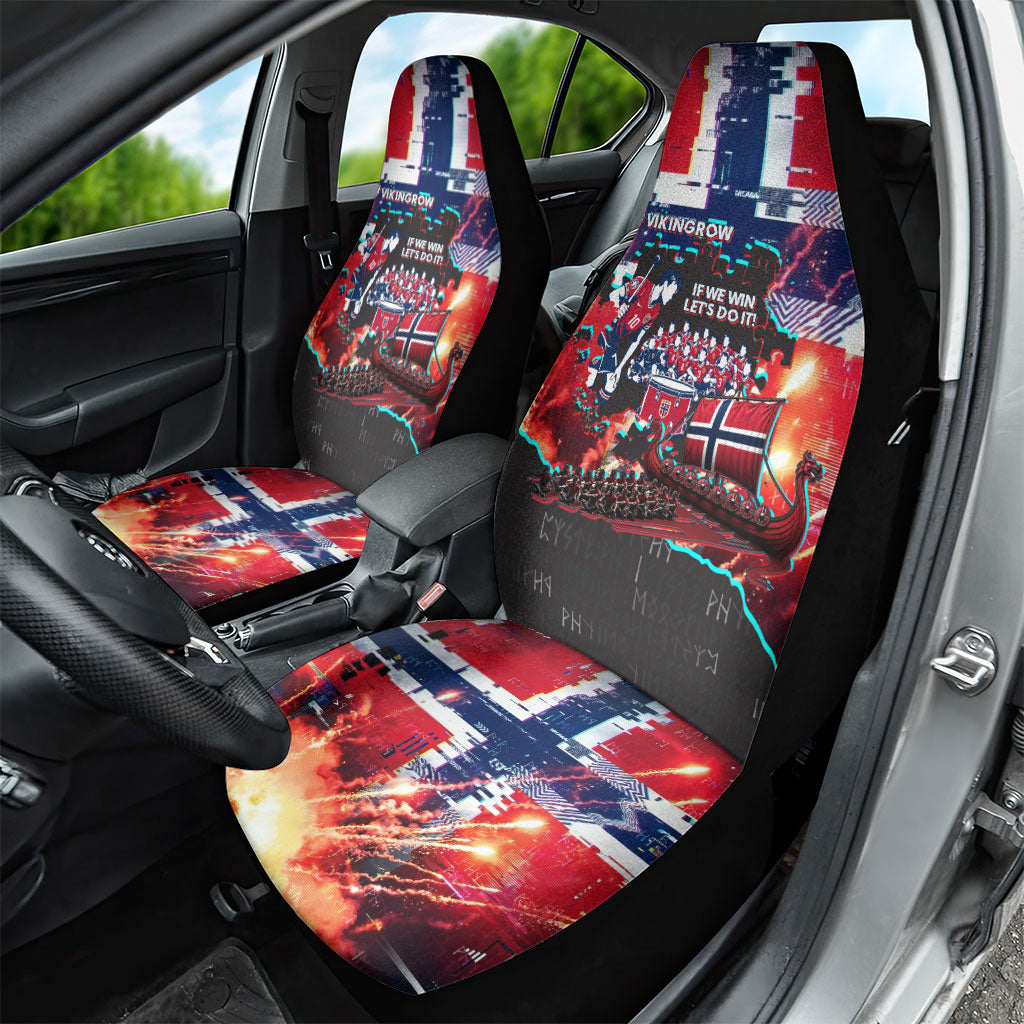 Norway Football Viking Row Car Seat Cover Flag Nordic Footballer - If We Win Lets Do It