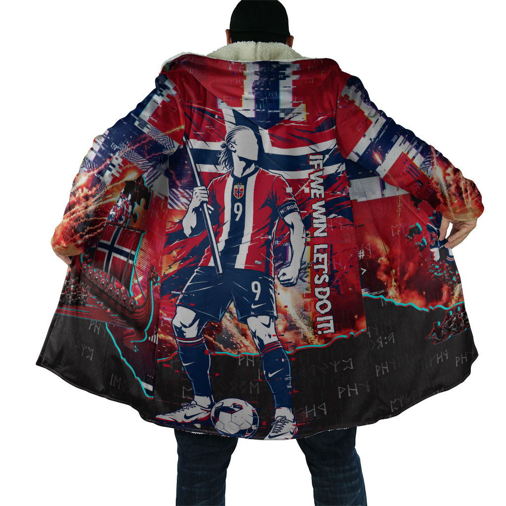 Norway Football Viking Row Cloak Flag Nordic Footballer - If We Win Lets Do It